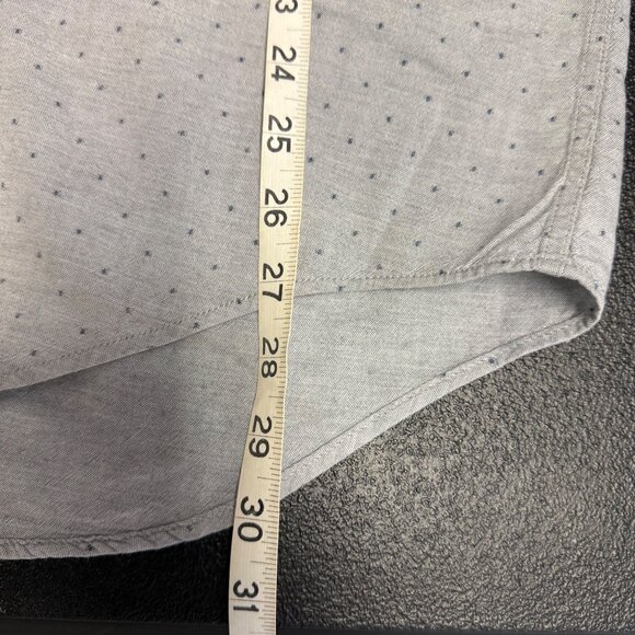 Zara Man Slim Fit Long Sleeve Button-Down Shirt Light Blue Black Dots Size XL - Picture 4 of 6